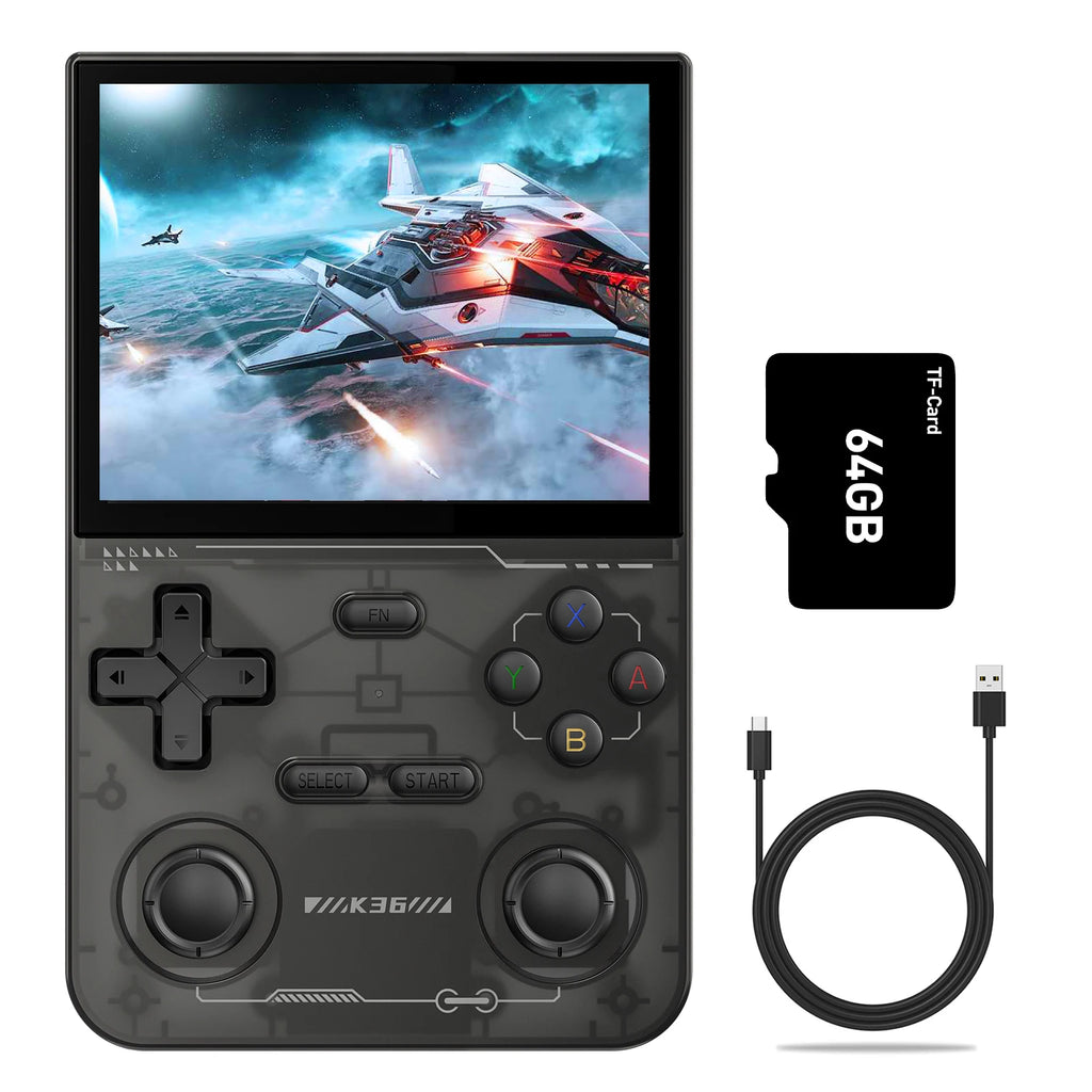 GAMINJA K36 Handheld Game Console 3.5Inch IPS 640x480 Screen Built in 64GB Simulator Games Games Portable Handheld Game Console