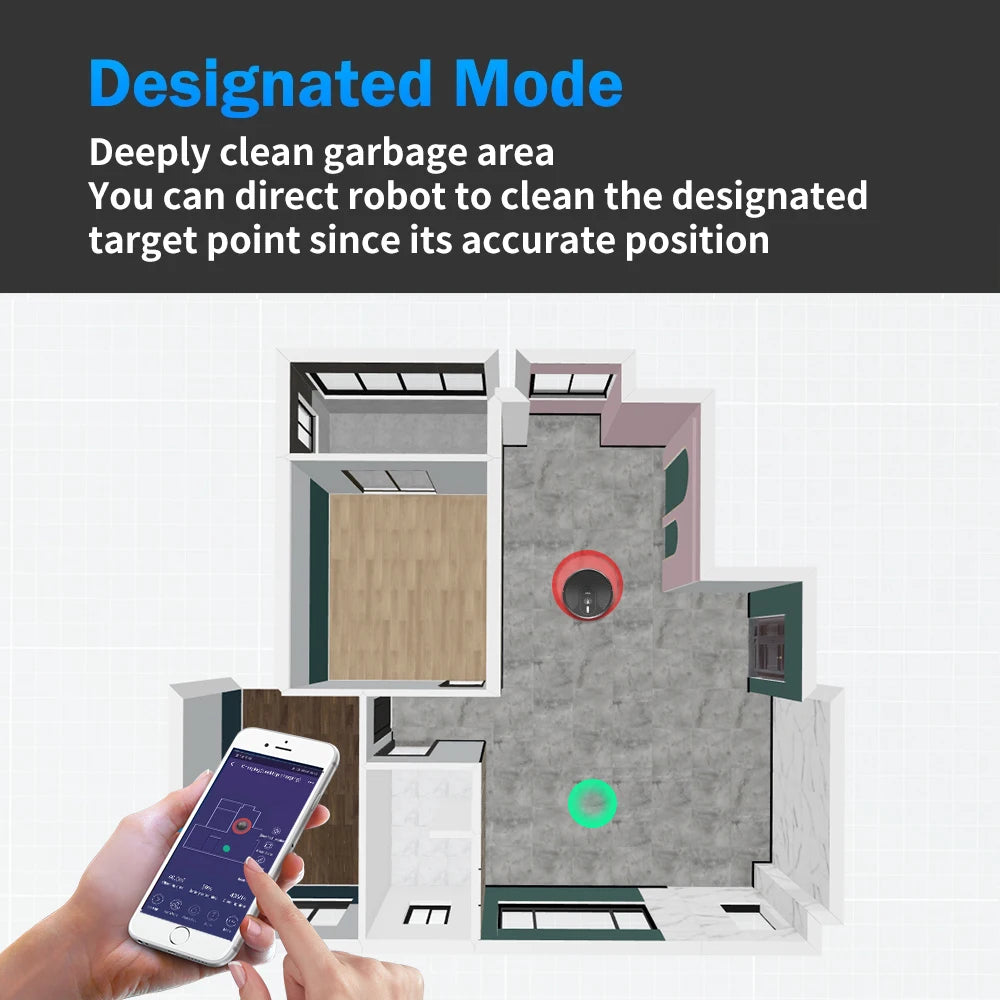 ABIR X6PRO Robot Vacuum Cleaner with Smart Eye System,6000Pa Suction, Software Virtual Wall, Smart Home Wet Dry Mopping,