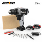 NANWEI Rechargeable Hand-held Electric Mini Screwdriver Multifunctional Impact Drill for home use