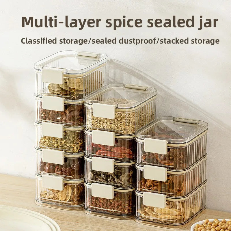 Kitchen Transparent Sealed Stacking Kitchen Storage Boxs Large Capacity Food Storage Box Kitchens Organizers Kitchen Accessories