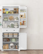 VASAGLE Kitchen wardrobe High wardrobe Kitchen Buffet Showcase wardrobe Buffet Buffet Buffet wardrobe with Adjustable Rher