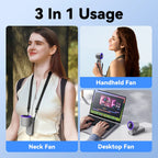MUXNW Portable Handheld Mini Fan: 3 IN 1, 100 Speed Turbo, Foldable, L