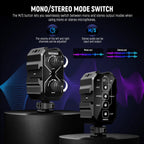NEEWER MM02 Dual Channel Microphone Audio Mixer Adapter with 3.5mm TRS Cable Stereo/Mono Switch Cold Shoe Mounts for DSLR Phone