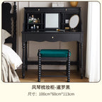 French retro roller shutter dresser medium antique solid wood makeup table storage integrated bedroom