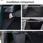 Trunk Side Storage Bins For Tesla Model Y-Berlin/Austin 2022-2024 Cargo Compartment Organizer Bucket TPE Box & Carpet Lids