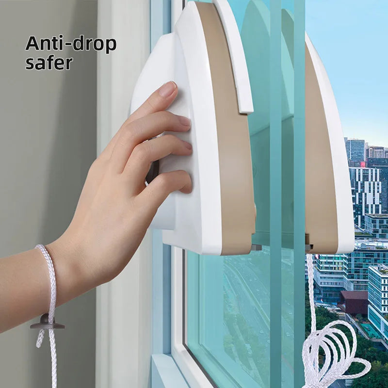 2024 New Magnetic Glass Window Cleaning Tool Water Discharge Double-layer Wiper Household Special Magnetic Window Cleaner