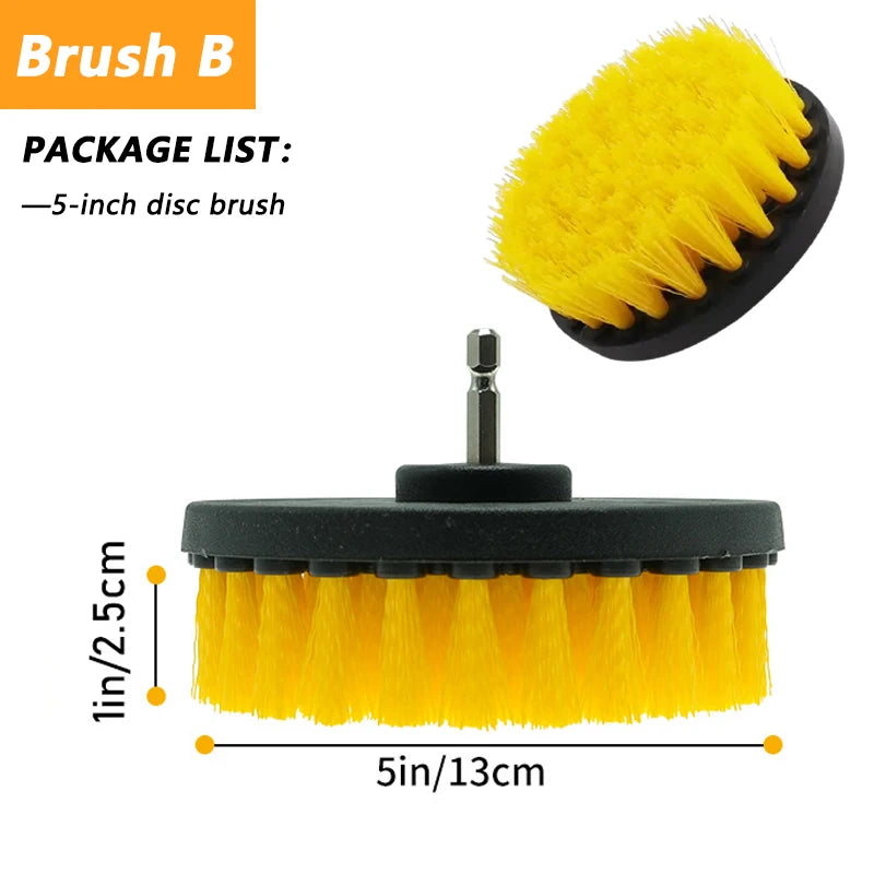 Electric Scrubber Grill Brush Kit 2/3.5/4'' Power Cleaning Brush for Car Bathroom Floor, Tub Shower Grout Nylon Attachments