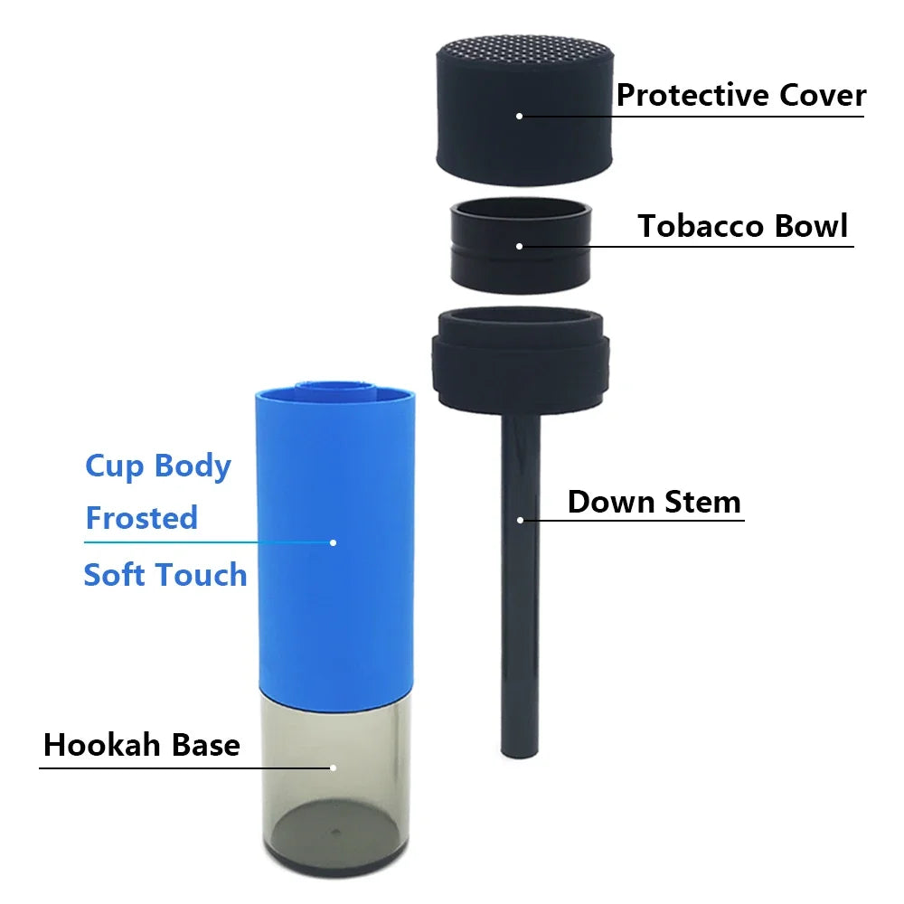 Portable Arabic Cup Hookah Car Shisha Set Indoor Outdoor with Protective Cover Small Narguile Chicha Soft Touch Hookah Gift New