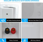 Herdio 6.5‘’ 2PCS Wall Mounted Speaker 400W Passive Outdoor ABS Material Speaker System Applicable To living Room Garage Patio