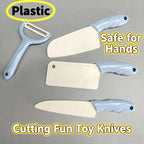 Kids Cooking Set 7Pieces Simulate Montessori Kitchen Tools Toddler Pretend Play Safe Board Fun Cutting Fruit with Knife Cutting
