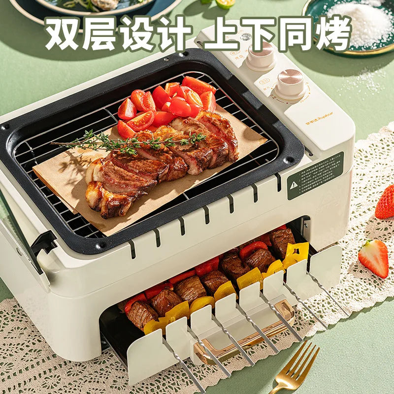 Multi-function Electric Grill for Party Kitchen Cooking\Baking\BBQ Smart 2 in 1 BBQ Grill Machine