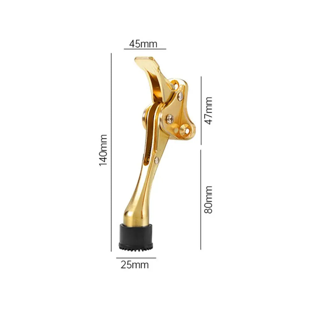 Zinc Alloy Kick Down Door Stopper Self Adhesive Anti Collision Doorstop Strong Suction Floor Holder Wall Protector Home Hardware
