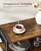 VASAGLE Kitchen Rack with sockets, 2 Metal Baskets, Microwave Shelf, 35x80x93.5 cm Industrial Design