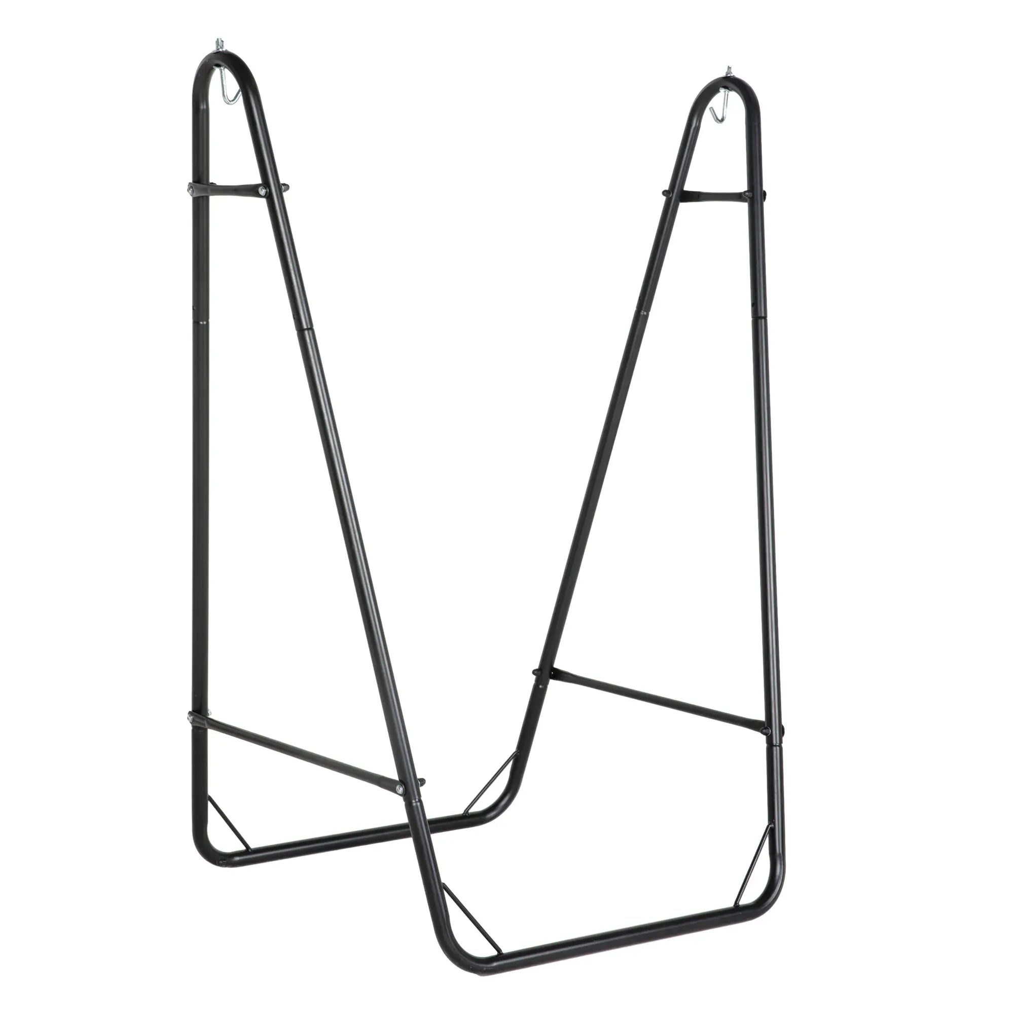 Outsunny Hammock Chair w/ Metal Stand, Hammock Swing w/ Side Pocket