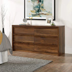 Harvey Park 6 Drawer Dresser for Bedroom Wooden Dressers & Chest of Drawers, in Grand Walnut
