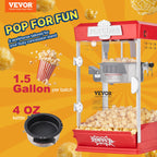 SucceBuy 4Oz Popcorn Maker Commercial Popcorn Machine Countertop Popcorn Maker Includes Tabletop Popcorn Maker 1.5 Gal per Batch