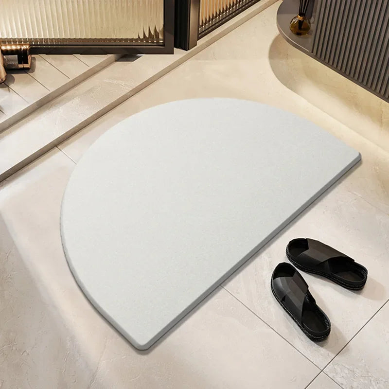 Stone Bath Mat Natural Diatomaceous Earth Shower Mat Super Absorbent Quick Drying Bathroom Floor Mat Grey Rug Easy To Clean 2024