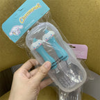 Cartoon Hello Kitty Children's Portable Tableware Anime Cinnamoroll My Melody Kuromi 304 Stainless Steel Fork and Spoon Set