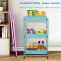 Foldable Storage Rack Small Cart Storage Rack Multi Layer Floor-standing Storage Rack Kitchen Snack Rack Toilet Mobile Storager