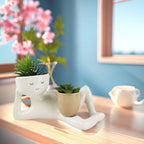 Relaxing Person Holding Pot Planter with Drainage Hole Kinky Planter Ornament Penis Body Vase Decor for Succulents Cactus
