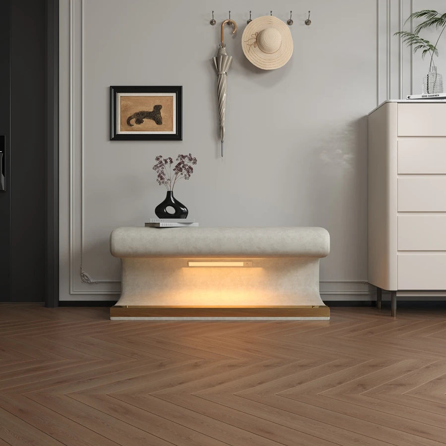 38.19 "storage Ottoman Bench, Bedroom End Bench, Velvet Padded Storage Bench With Buttons, Security Hinges And Storage Bench
