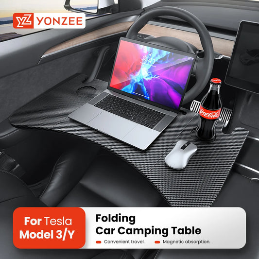 Tesla Model 3 / Y / X / S (2018-2025) Steering Wheel Laptop Tray & Food Desk