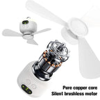 Portable Wireless Ceiling Fan Light Rechargeable Camping Fan with Remo