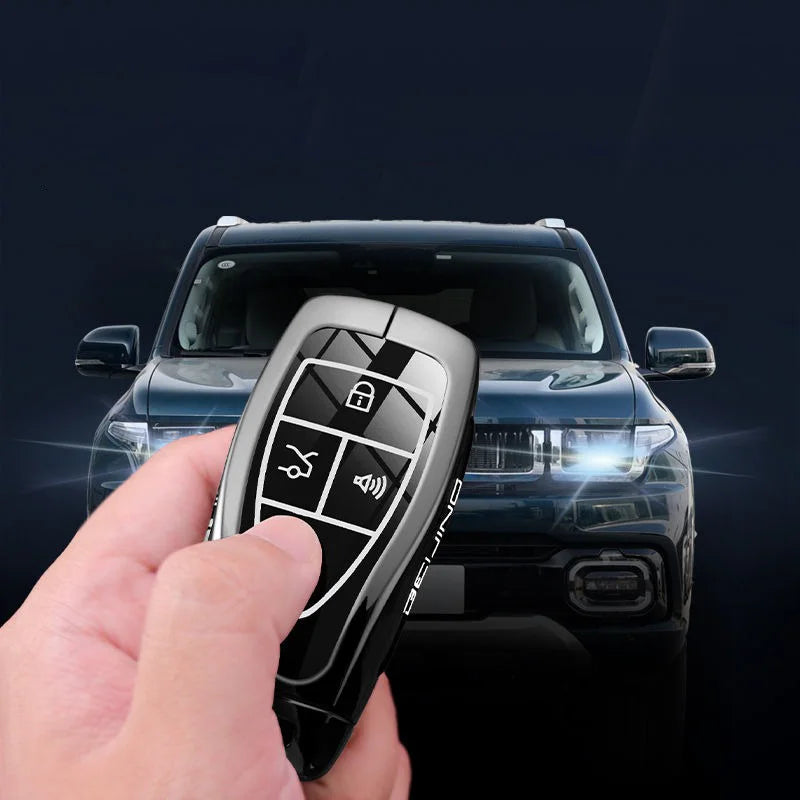 Zinc Alloy Car Key Case Cover for Baic Senova Beijing BJ40 BJ80 BJ30 BJ60 BJ90 F40 U7 X7 EX5 EC5 EU5 Keychain Shell Accessories