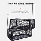 Self-locking Trap Catcher Mouse Rat Bait Mice Live Box Mice Trap Cage Reusable Catch Rat Implement Trap Rat Cage Iron Cage