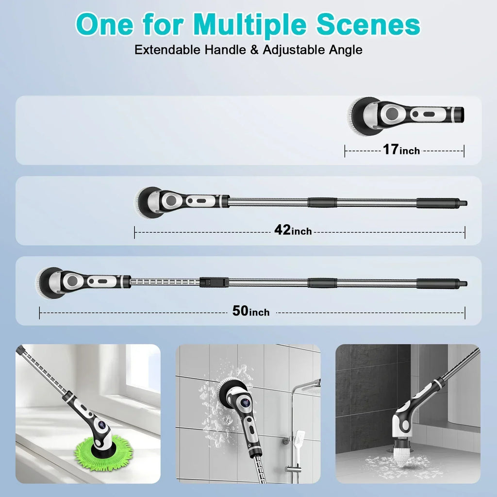Multifunctional 11 in 1 Electric Spin Scrubber Cordless Cleaning Brush Set with 9 Interchangeable Heads for Bathroom Kitchen Car