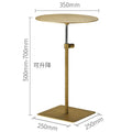 Stainless Steel Lifting Coffee Table Square Or Circular Diameter 30-35 50 Mobile Sofa Side Table Light Luxury Metal Tall Table