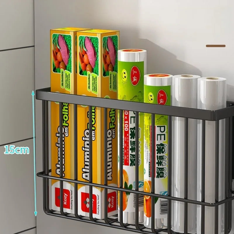 Kitchen Magnetic Suction Rack Carbon Steel Material Free Punching Refrigerator Side Storage Multi-Function Kitchen Storage Rack