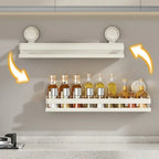 Suction Cup Kitchen Shelf Wall Mounted Spice Organizer Rust and Moisture Resistant Bathroom Toiletries Storage Racks