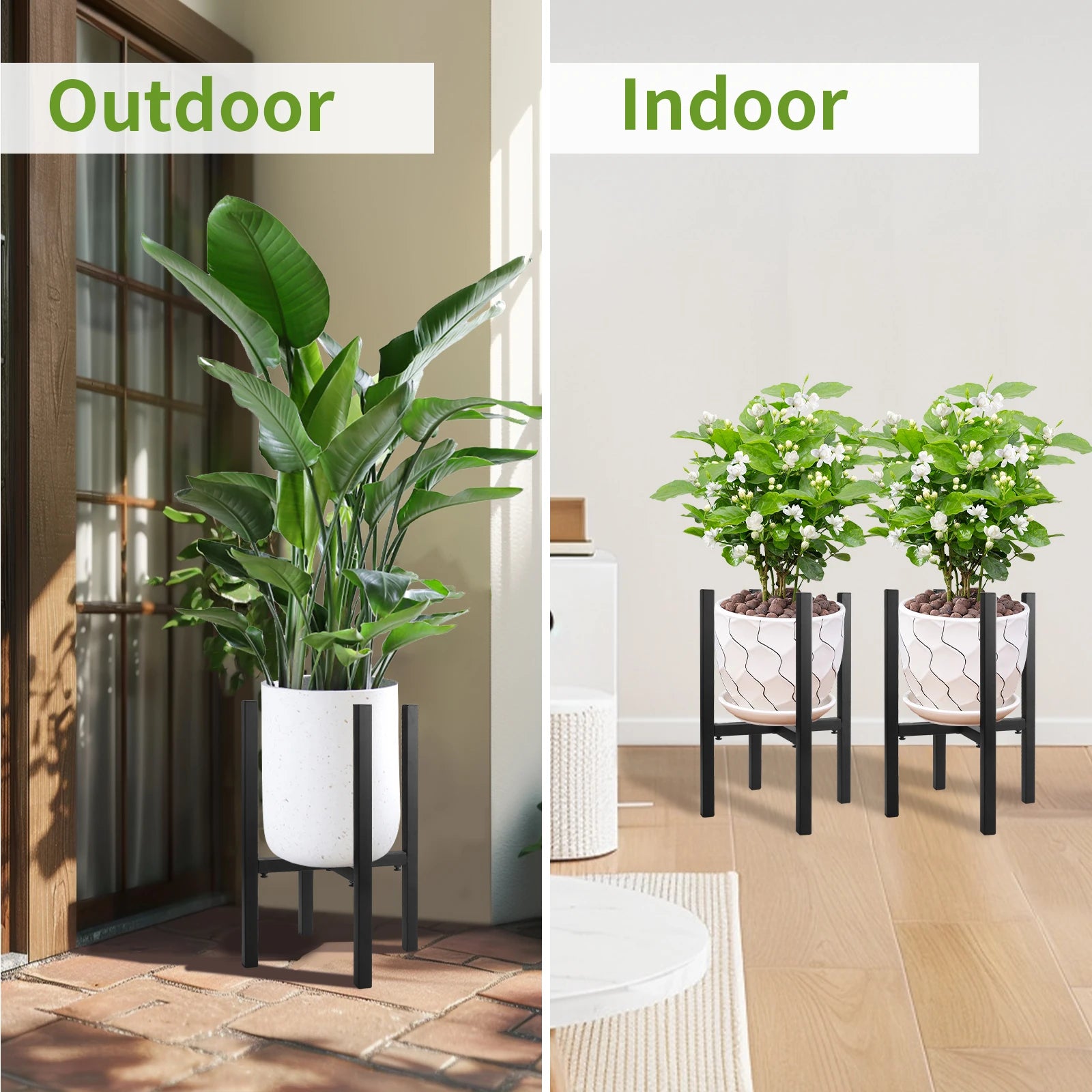 Wrought Iron Potted Stander Flower Pot Rack Durable Display Shelf Garden Flowerpot Holder Modern Balcony Home Garden Decor