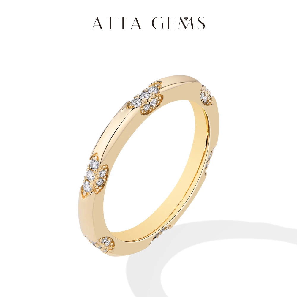 Simple D VVS1 Moissanite Engagement Wedding Band - S925 Sterling Silver Ring for Men & Women | AlluCanFind