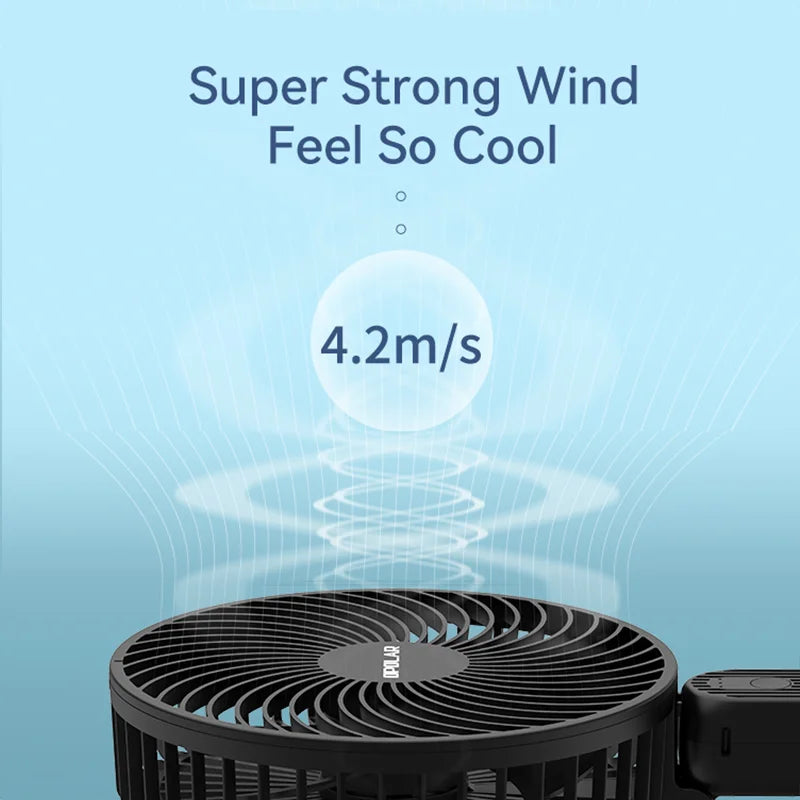 Opolar 10000mAh Handheld Mini Fan Foldable Camping Fan Silent Strong W