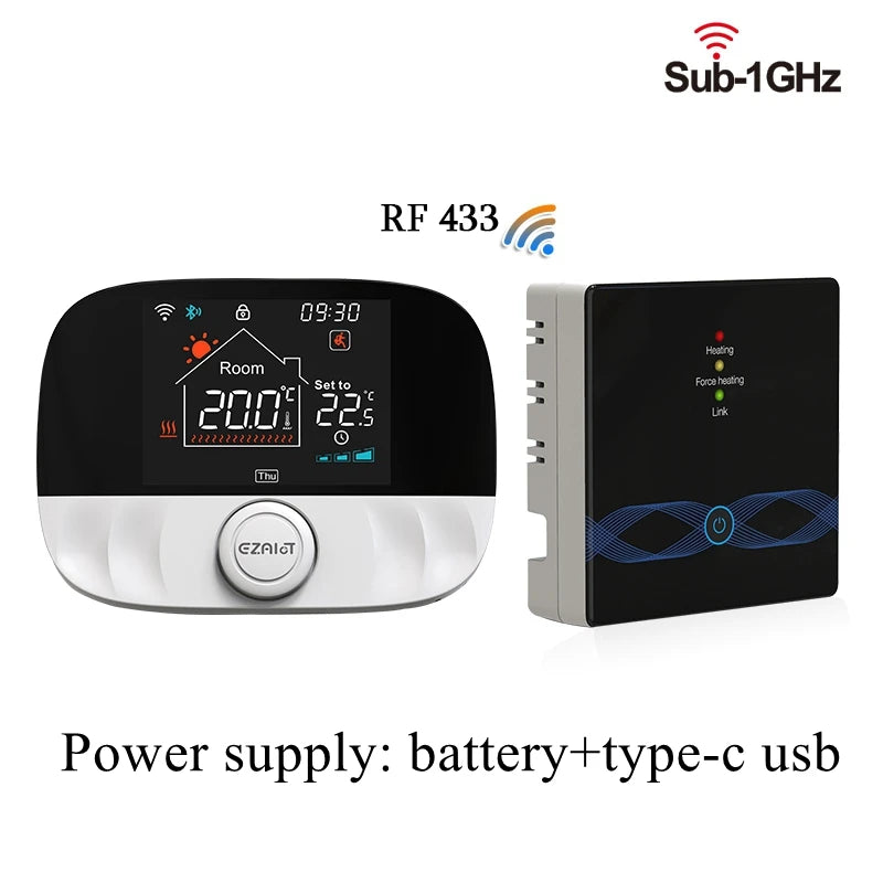 RF433 Wireless Thermostat WiFi for Floor Heating Water Gas Boiler Home Room Tuya Smart Programmable Temperature Controller