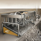 Kitchen Shelf Cleaning Cloth Storage  Stainless Steel Dish Rack for Kitchen Counter, Extendable  Dish Drainers with Cutlery