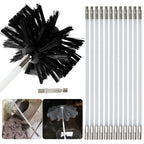 150mm Brush Head Chimney Brush 570mm Long Handle Flexible Rod For Chimney Dryer Pipe Fireplace Inner Wall And Roof Cleaning Tool