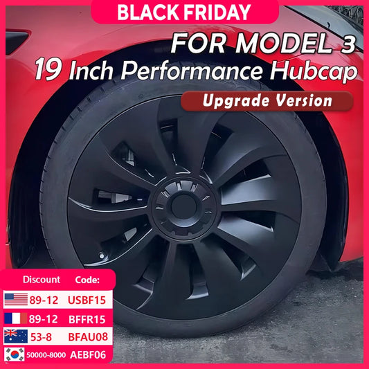 4PCS Hub Cap Performance Replacement Wheel Cap Rim Cover Hubcap Full Cover Accessories for Tesla Model 3 19 Inch 2020 2021 2023