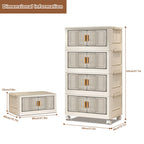 Plastic Folding Storage Cabinet, Multi-Shelf Organizer for Bedroom & Living Room, Compact Household Storage Cabinet