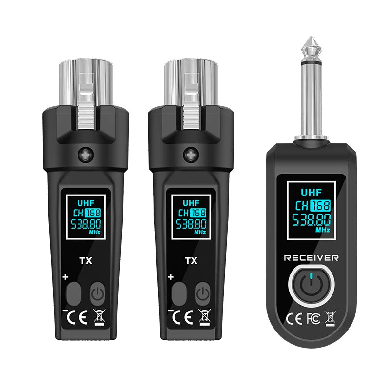 Microphone UHF Wireless Converter Dynamic Condenser Universal Recharge XLR Transmitter and Receiver for Mic Audio Mixer Guitar