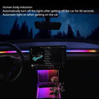 For Tesla Model 3 Y 64Colors RGB Neon LED Center Console Dashboard Wireless Charging Light Ambient Lamp USB Power APP Controller