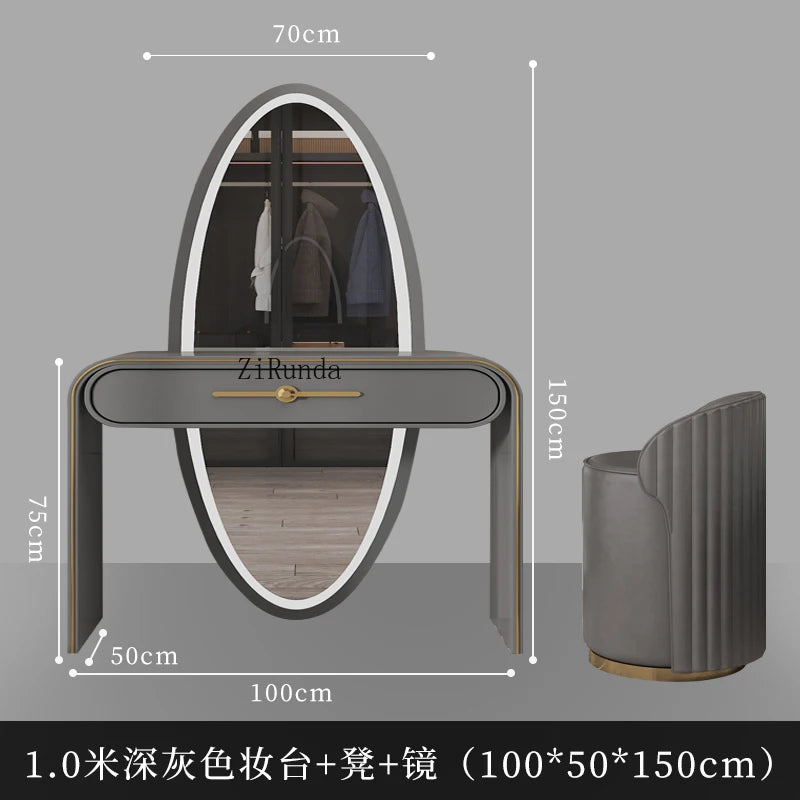 Solid wood dresser, storage cabinet, integrated bedroom, small dressing table, high-end dressing table