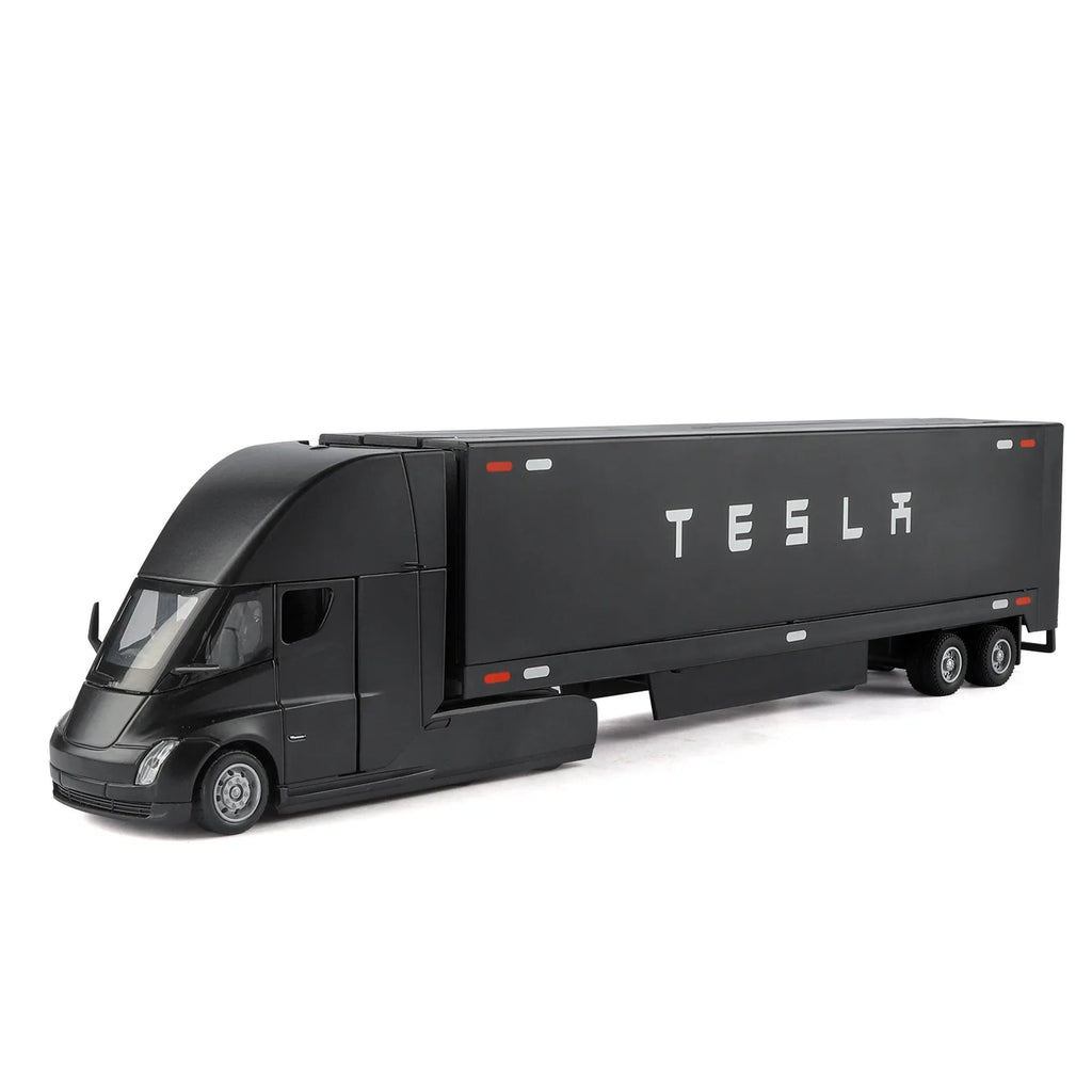 1:32 Double-layer container truck simulation alloy model toy car with charging pile