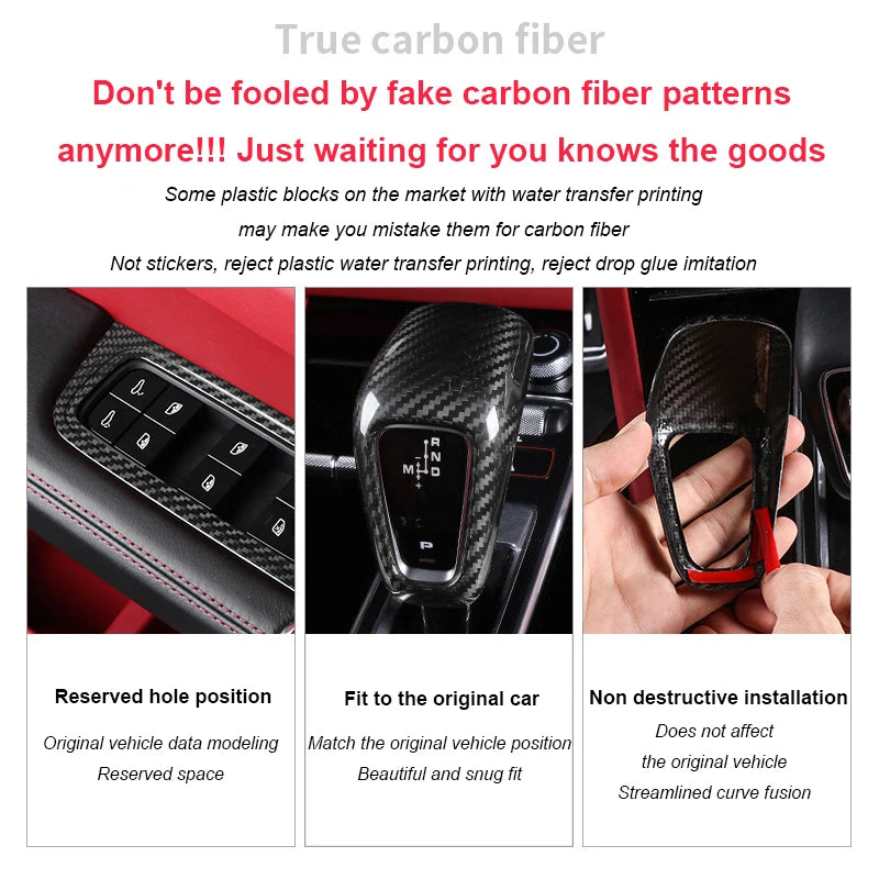 For Porsche Cayenne 2018 2019 2020 2021 2022 2023 2024 Real Carbon Fiber Car Central Control Complete Interior Decoration Frame