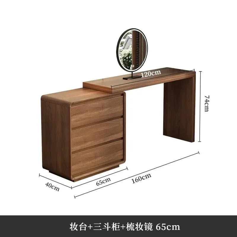 Desk Organizer Bedroom Dressing Table Mirror Bedside Modern Wood Makeup Table Storage Nordic Vanitys Para Maquillaje Furniture