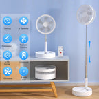 Wireless Folding Desk Fan Telescopic Outdoor Travel Camping Floor Low