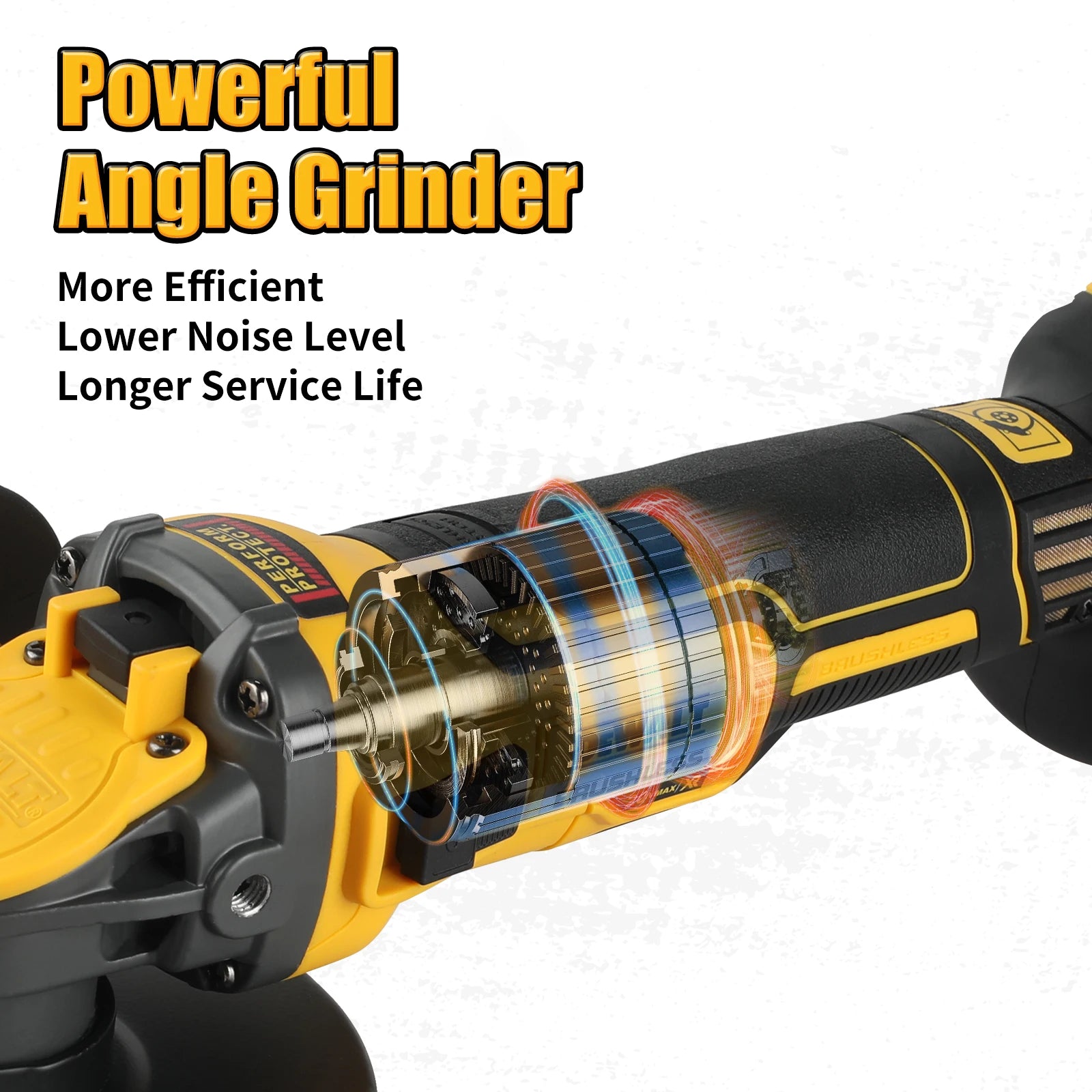 DEWALT DCG409 125mm Flat Head Angle Grinder Bare Machine Tool Cutting Machine 20V Lithium Battery Brushless Tools