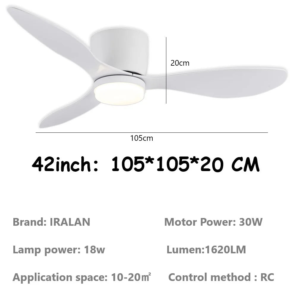 Jelena LED Ceiling Fan Light 6th Gear Wind Speed Living Room Bedroom H